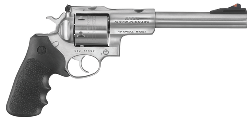 Ruger Super Redhawks Revolver 5507, 480 Ruger, 7.5 in, Rubber Grip, Stainless Finish, 6 Rd
