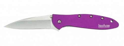 Kershaw Leek 1660 Folder Knife Steel Wharncliffe Blade Anodized Aluminum (1660PUR)