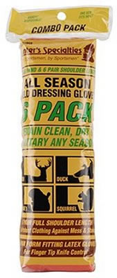 Hunters Specialties Field Dressing Gloves Combo Pack 01059, Clear/White, One Size Fits All