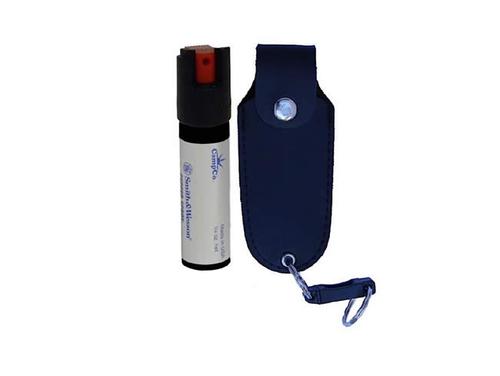 SW Pepper Spray w/Leather Holster Keychain, .75 oz, Black (1253)