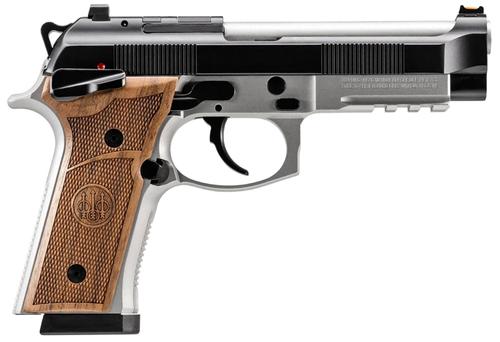 Beretta 92GTS Launch Edition Pistol DA/SA J92XFMSDA21M1, 9mm, 4.70", Wood Grips, Matte Stainless Finish, Optic Ready, 18 Rds