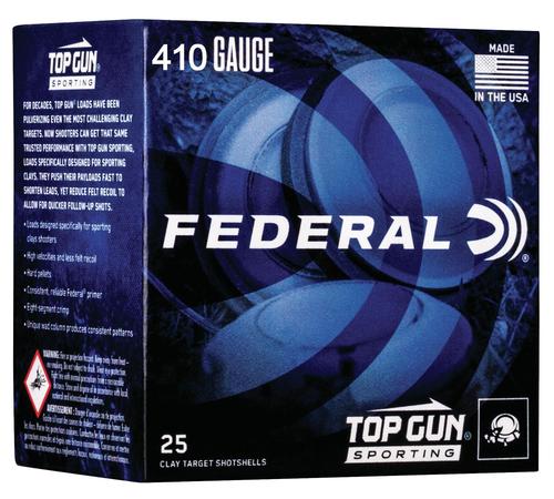 Federal Top Gun Sporting Shotshells TGS412149, 410 Gauge, 2-1/2", 1/2 oz, 1330 fps, #9 Lead , 25 Rds/bx