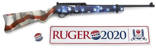 Ruger 10/22 Rifle 2020 Vote Edition 31154, 22 LR, 18.5", Semi-Auto, American Flag Stock, Blued Steel Finish, 10 Rds