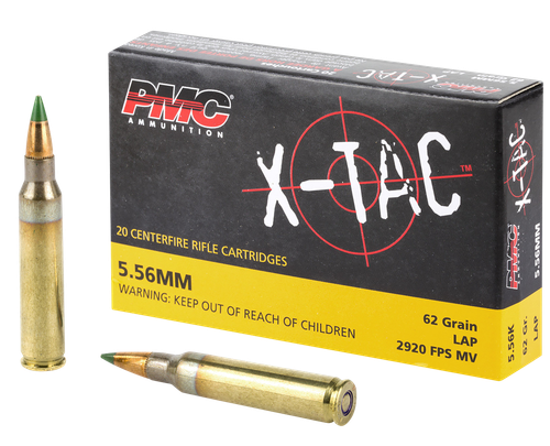 PMC X-Tac Rifle Ammunition 556K, 5.56MM NATO, Light Armor Piercing, 62 GR, 3100 fps, 20 Rd/bx