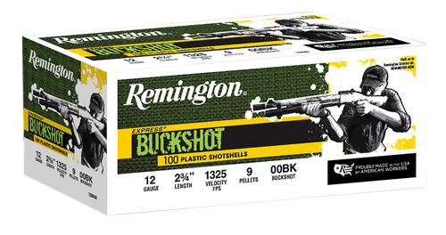 Remington Express Shotgun Shells 12B00B, 12 Gauge, 3 in, 1-1/4 oz, #6 Steel Shotshells Shot, 100 Rd/Bx