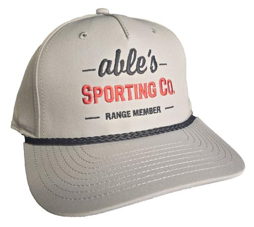 Able's Cap, Richrdson 258 | 5 Panel Classic Rope Cap. Light Grey w/ Black Rope (ACLGBR)