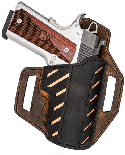Versacarry Decree OWB Right Hand Holster, Size 3, Embedded Copper Spine, Brown Leather (821332)