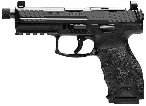 Heckler & Koch VP9 Tactical Optic Ready Pistol 81001155, 9mm Luger, 4.70in, Black Interchangeable Backstrap Grips, Black Finish, 17 Rds