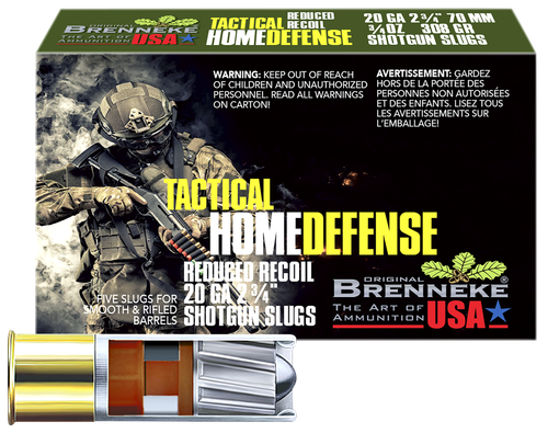 Brenneke THD Home Defense Shotshells SL202THD, 20 Gauge, 2-3/4", 3/4 oz, 1250 fps, Slug, 5 Rds/box