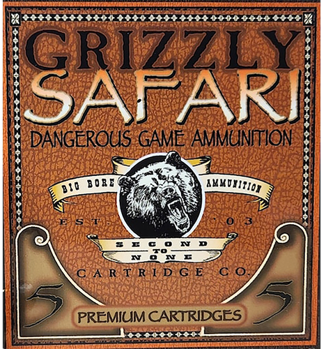 Grizzly Ammunition Safari Rifle Ammunition GC416RG5, 416 Rigby, Solid Brass, 400  GR, 2400  fps, 5 Rd/bx
