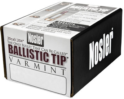 Nosler Ballistic Tip Bullets .204 Cal 40 Grain 250 per Box (39521), Not Loaded