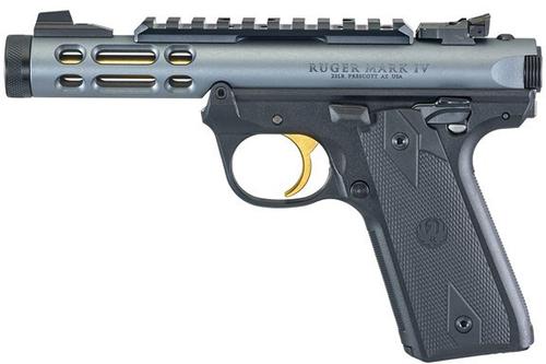 Ruger Mark IV 22/45 Lite Rimfire Pistol 43934, 22 LR, 4.4" Threaded, Black Polymer Grip, Diamond Gray Finish, 10 Rd