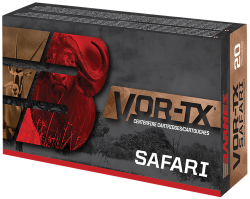 Barnes VOR-TX Safari Rifle Ammunition 21348, 500 Nitro Express, Round Nose Banded Solid, 570 GR, 20 Rd/bx