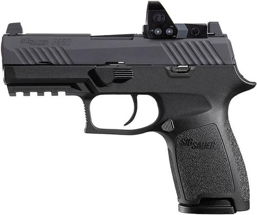 Sig P320 Striker Fire Pistol 320C9BRXP, 9mm, 3.9 in, Interchangeable Polymer Grip, Black Finish, Romeo1 Pro, 15 Rd