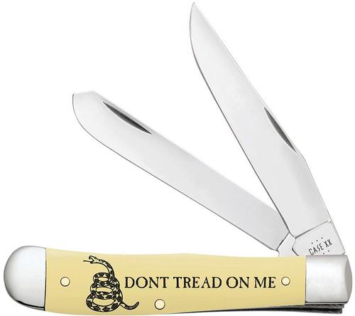 Case Yellow Synthetic Trapper "Don't Tread on Me" Pocket Knife w/Clip (06089)