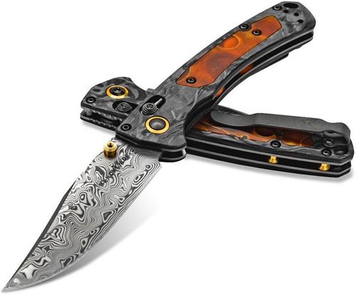 Benchmade Mini Crooked River Axis Folding Knife w/Damasteel PlainEdge Clip Point Blade (15085-201)