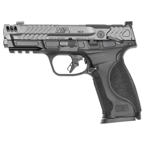 Smith and Wesson M&P9 M2.0 Metal OR CC Optic Ready Pistol 14338, 9mm, 4.22in, Black Aluminum Grips, 10 Rds