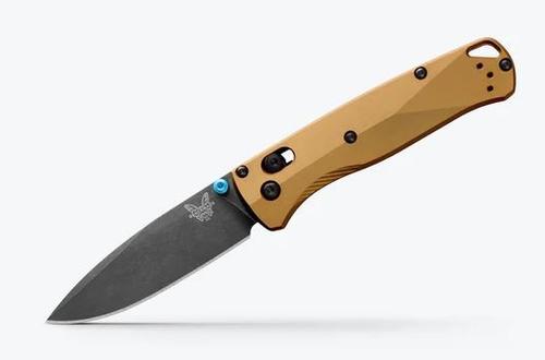 Benchmade Bugout, Burnt Brass, Folding Knife w/Stainless Drop Point Plain Edge Blade (535BK-07)