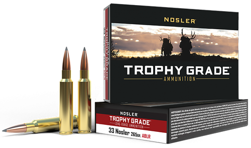 Nosler Accubond Long Range Rifle Ammunition 60099, 33 Nosler, Accubond LR, 265 Gr, 2775 fps, 20 Rds