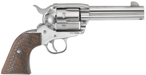 Ruger Vaquero Fast Draw Revolver 5158, 45 Colt, 4 5/8 in, Dooley Gang Wood Grip, Stainless Finish, 6 Rd