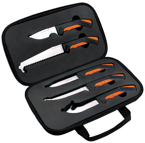 Cold Steel CSFXFLDKIT Hunting Kit Includes Caper Blade, Skinning Blade w/Gut Hook, General Purpose Blade, Boning blade, Bone Saw, Handle & Case