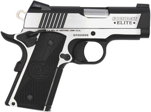 Colt Combat Elite Defender Pistol O7082CE, 9mm, 3", Black Grips, Stainless Steel Finish, 8 Rds