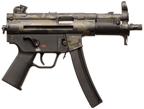 Heckler & Koch SP5K-PDW Semi-Auto Pistol 81001151, 9mm, 5.83 in, Black Grip, Woodland Camo Finish, 30 Rds