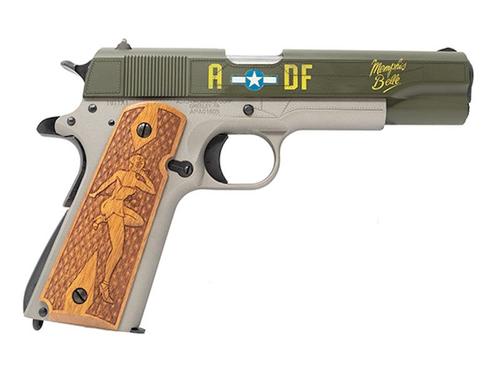 Auto-Ordnance Corp 1911A1 Pistol 1911BKOC19, 45 ACP, 5in, Custom Engraved Hardwood Grips, 7 Rds