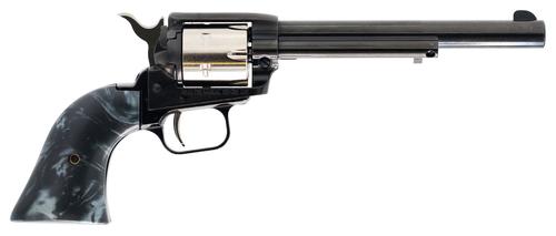 Heritage Rough Rider Single Action Rimfire Revolver RR22TT6BLKPRL, 22 LR, 6.50", Black Pearl Grips, Silver Finish, 6 Rd