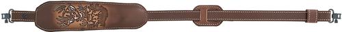 AA&E Leathercraft Trophy Deer Head Embossed Trophy Sling w/Metal Swivels, Dark Brown (8504756S210)