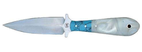 Whiskey Bent Knives Vaquero Dagger Knife, Pearl Agate Handle (WB73-79)