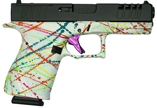 Great Lakes Striker Optic Ready Pistol GL19SWHT, 9mm, 4in, Splatter Cerakote Finish, 15 Rds