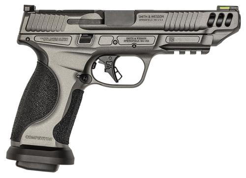 Smith and Wesson M&P9 13954, 9mm, 5", W/ Holosun, Black Grips, Metal Frame, Tungsten Gray Finish, 17 Rds