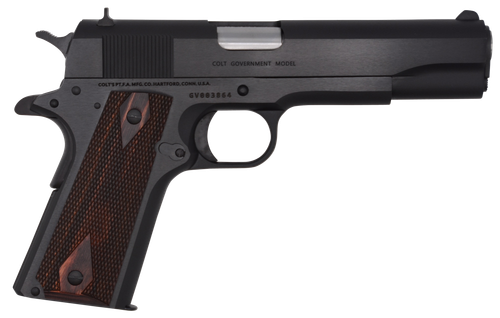 Colt 1911 Classic Government Pistol O1911C, 45 ACP, 5 in, Wood Grips, Blue Finish, 8 Rd