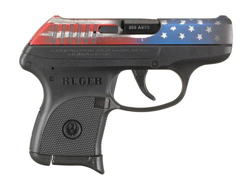 Ruger LCP 380 Pistol 13710, 380 ACP, 2.75", Black Polymer Grips, American Flag Cerakote, 6 Rds