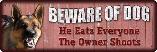 Rivers Edge Products Beware of the Dog Tin Sign
