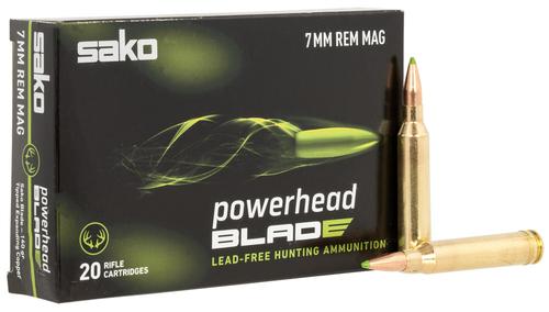 Sako PowerHead Rifle Ammunition JASPHB7MMRM140B, 7mm, 140 gr, 20 Rd/Bx