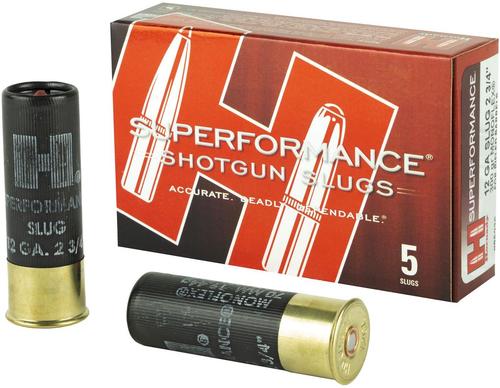 Hornady Superformance Shotshell, 12 Gauge, 2-3/4 in, 1950 fps, Monoflex Slug, 5 Rd/bx