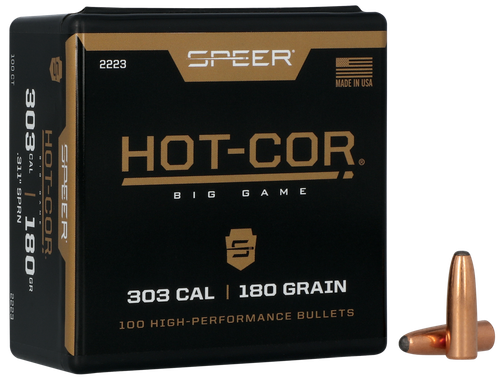 Speer 303 Caliber 180 Grain Round Nose 100/Box (2223), Not Loaded