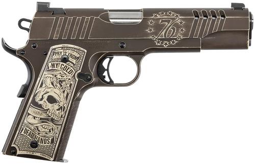 Kahr 1911 Cold Dead hands Pistol 1911TCAC15, 45 ACP, 5in, Custom Engraved Aluminum Grips, Bronze Cerakote Finish, 7 Rds