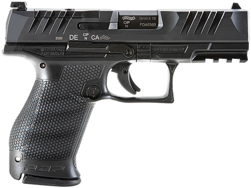 Walther PDP Compact Optic Ready Pistol 2851229, 9mm, 4 in, Polymer Grip, Black Finish, 15 Rd