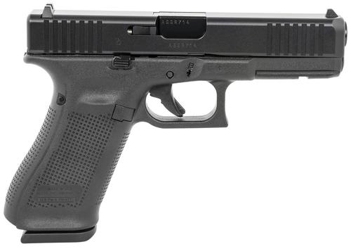 Glock G22 Gen5 Pistol UA225S203, 40 S&W, 4.49", Textured Grips, Modular Backstrap, Black nDLC Finish, 15 Rds