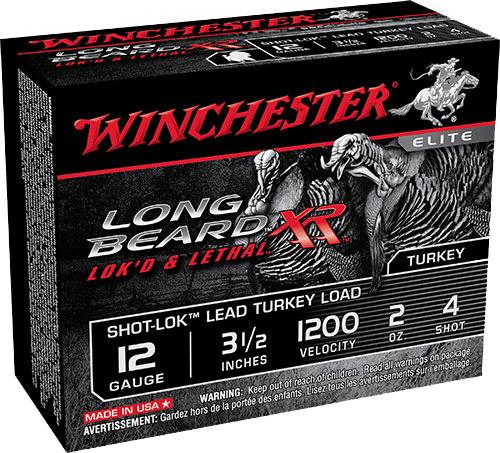 Winchester Long Beard XR Turkey Shotshells STLB12L4, 12 Gauge, 3.5", 2 oz, 1200 fps, #4 Lead Shot, 10 Rd/bx