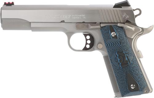 Colt Series 70 Competition Pistol O1073CCP, 38 Super, 5.0in, G10 Checkered Blue Grips, 9 Rds