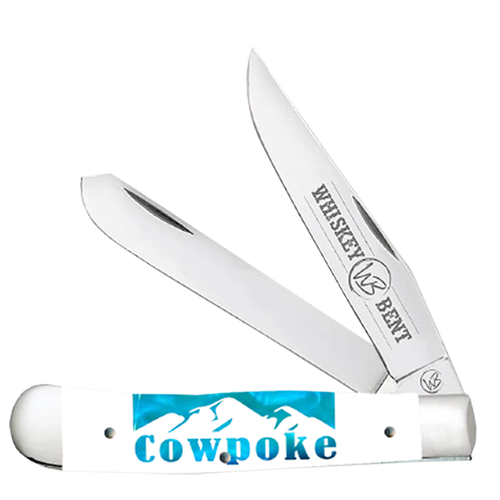Whiskey Bent Knives Trapper Knife w/Clip Point & Spey Blade, Menthol Cowpoke Handle (WB11-100)