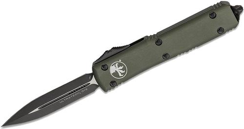 Microtech Ultratech Automatic Out The Front Knife, Black Double Edge Dagger Blade, OD Green (122-1OD)