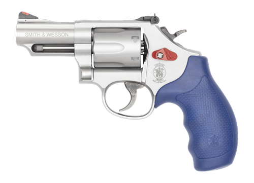 Smith & Wesson 66 Revolver 14958, 357 Mag, 2.75", Blue Textured Grips, Stainless Steel Finish, 6 Rds
