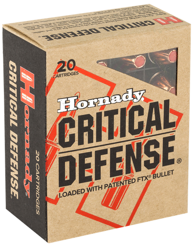 Hornady Critical Defense Pistol Ammunition 90900, 45 Automatic Colt Pistol (ACP), Flex Tip eXpanding (FTX), 185 GR, 1000 fps, 20 Rd/bx