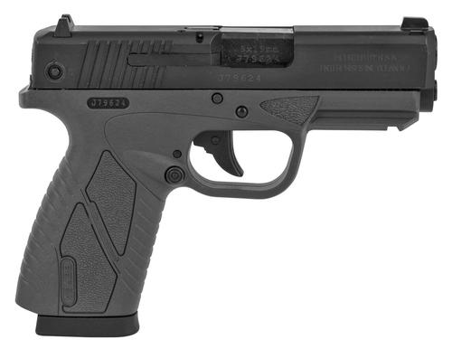 Bersa BPCC Concealed Carry SA/DA Pistol BP9GRCC, 9mm Luger, 3.30", Polymer Grips, Gray Finish, 8 Rds