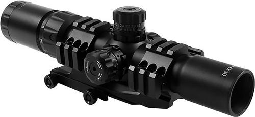 Aim Sports Recon Close Quarters Rifle Scope  JTHR1, 1.5-4X, 30mm, 30mm Tube Dia, Black, Illuminated 3/4 Circle Reticle